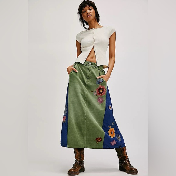 NEW Free People Front Runner Maxi Skirt - Picture 8 of 11
